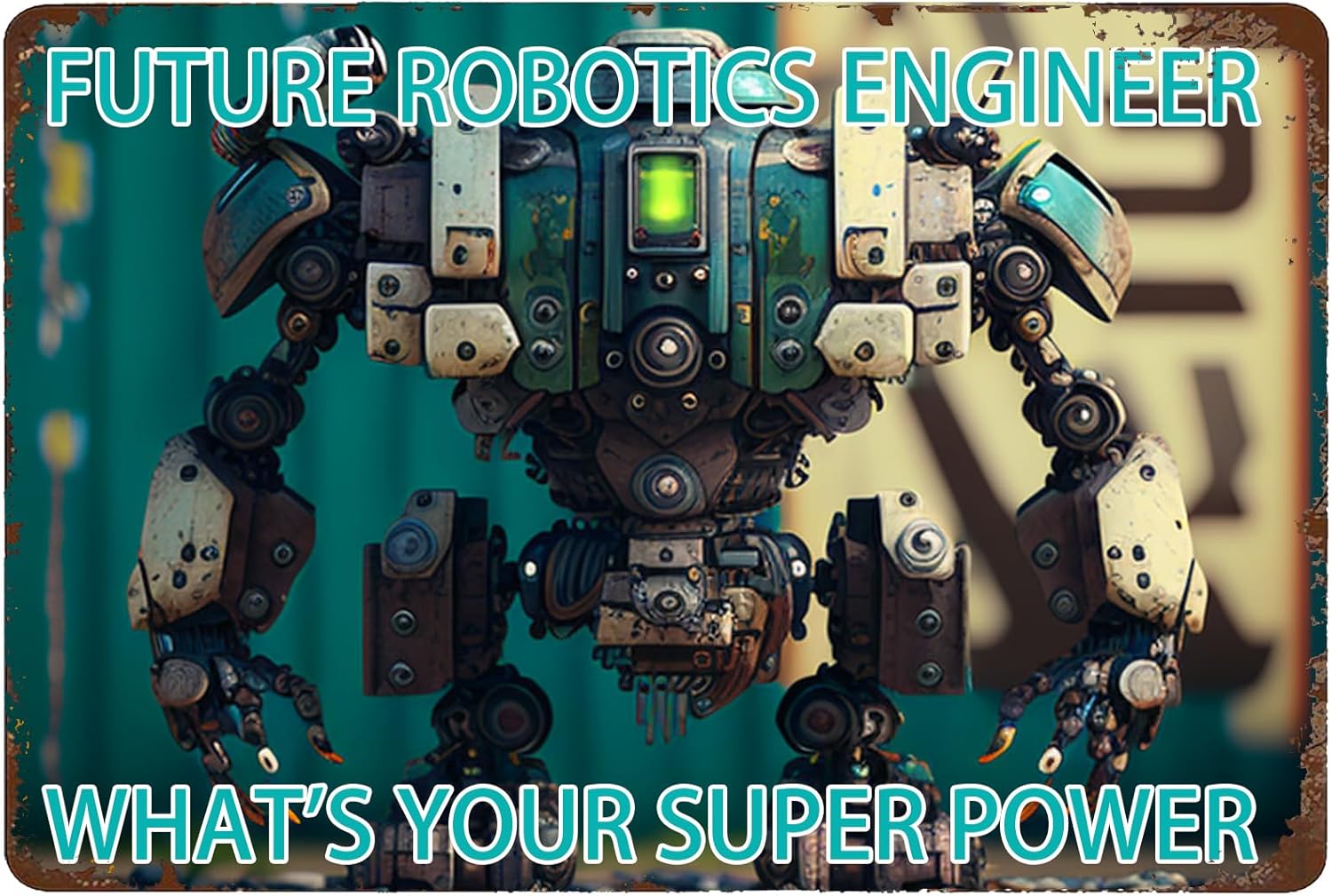 Tech Office Engineer - Robotics Engineer Metal Sign - Industrial